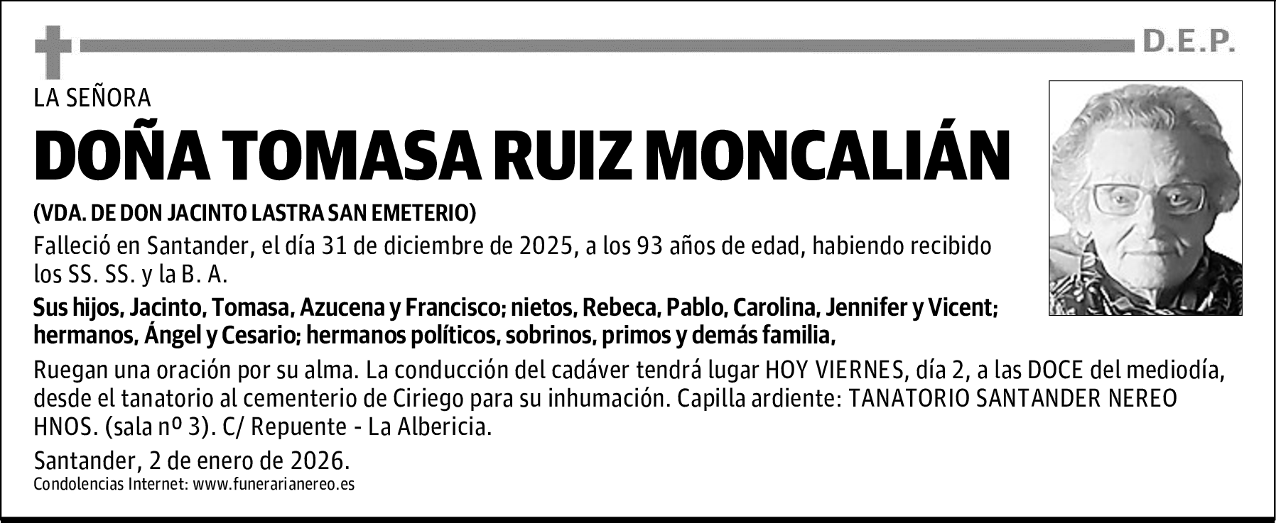 DOÑA TOMASA RUIZ MONCALIÁN