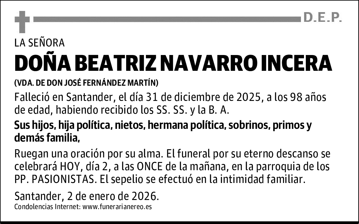 DOÑA BEATRIZ NAVARRO INCERA