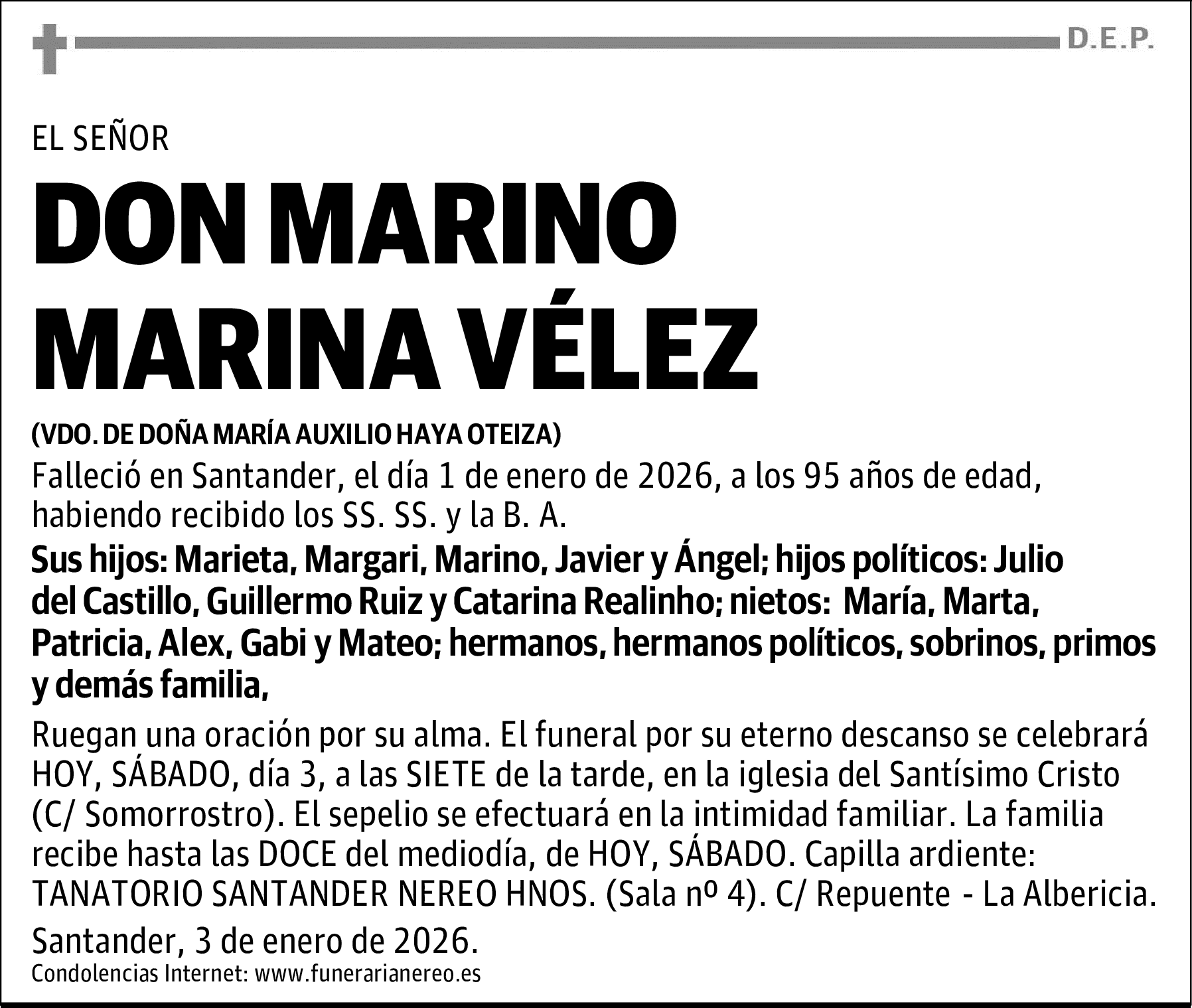 DON MARINO MARINA VÉLEZ