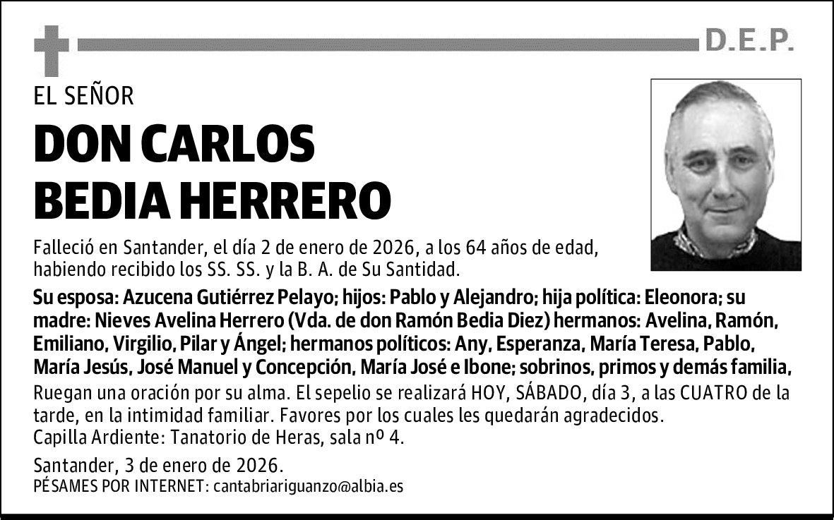 DON CARLOS BEDIA HERRERO