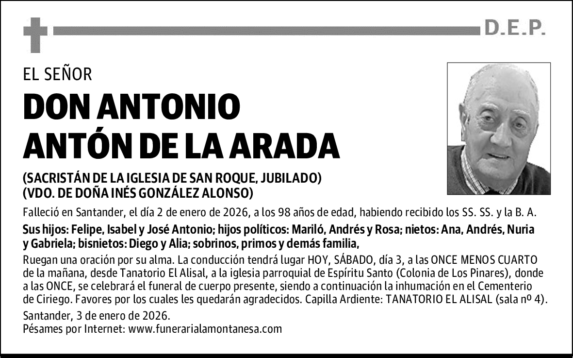 DON ANTONIO ANTÓN DE LA ARADA