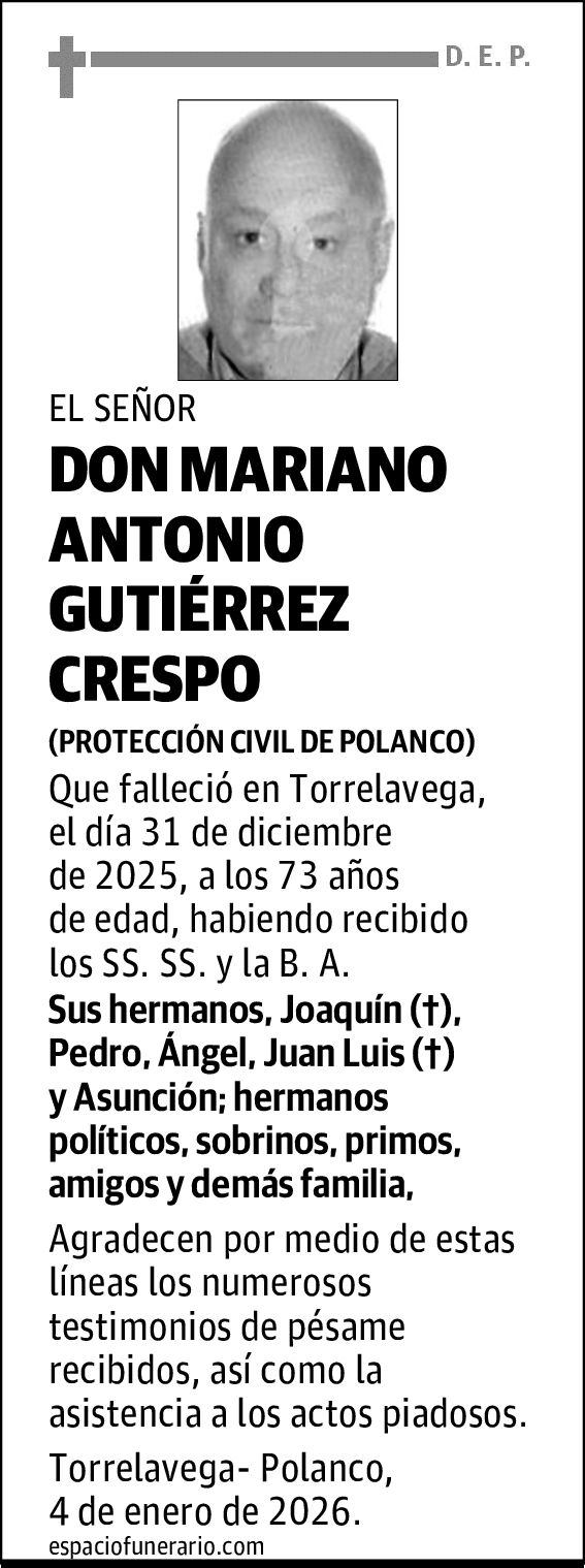 DON MARIANO ANTONIO GUTIÉRREZ CRESPO