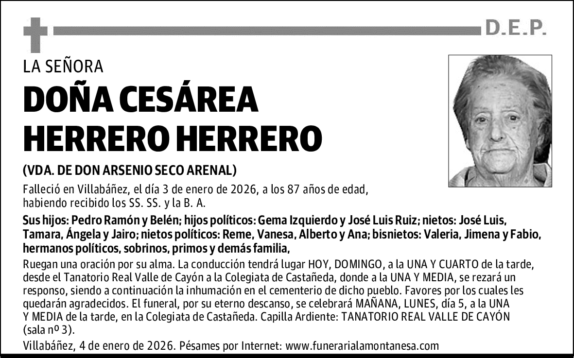 DOÑA CESÁREA HERRERO HERRERO