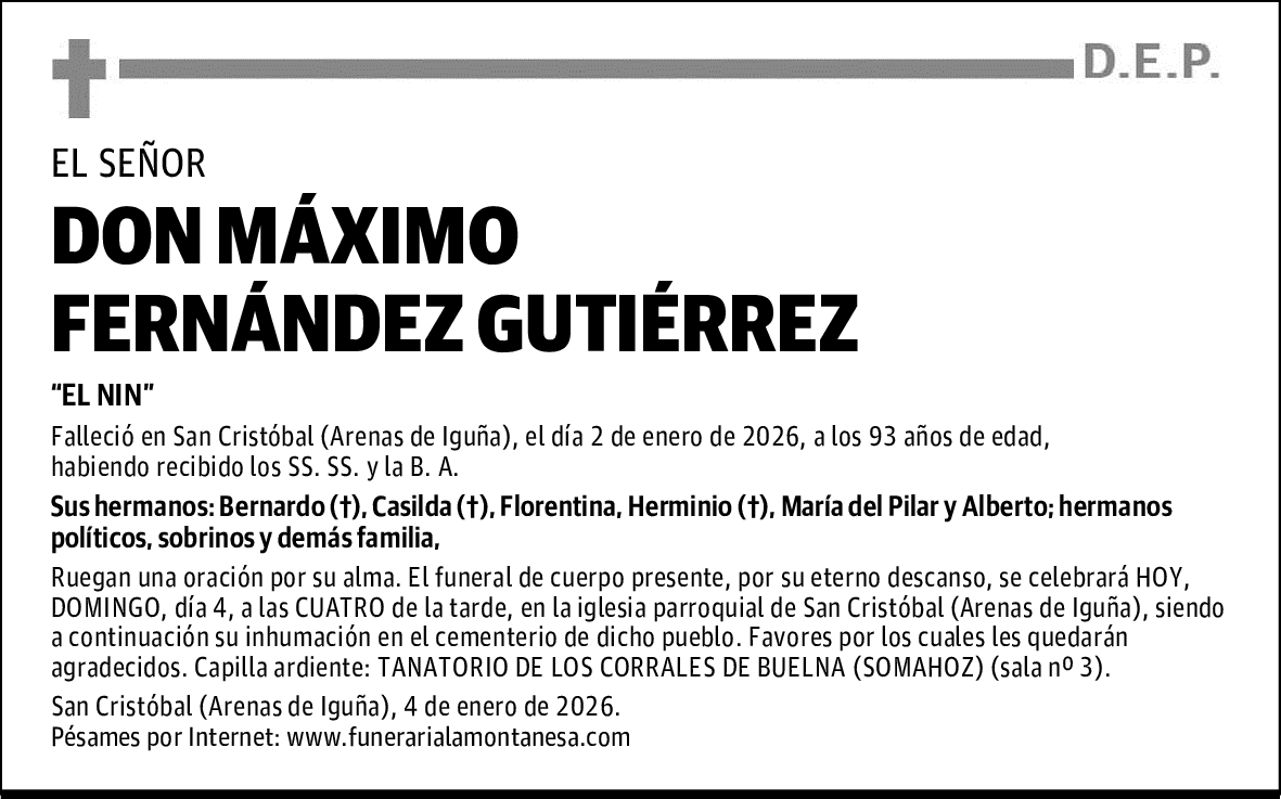 DON MÁXIMO FERNÁNDEZ GUTIÉRREZ