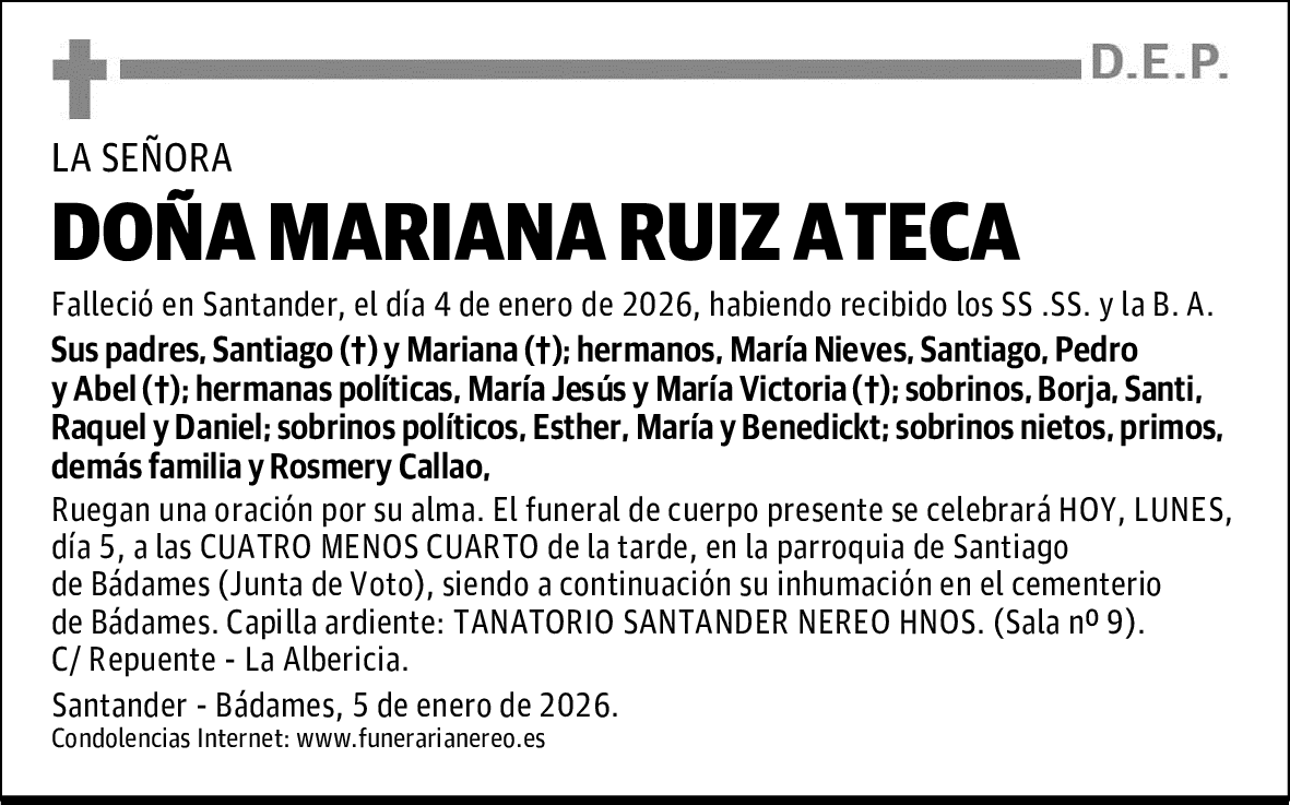 DOÑA MARIANA RUIZ ATECA