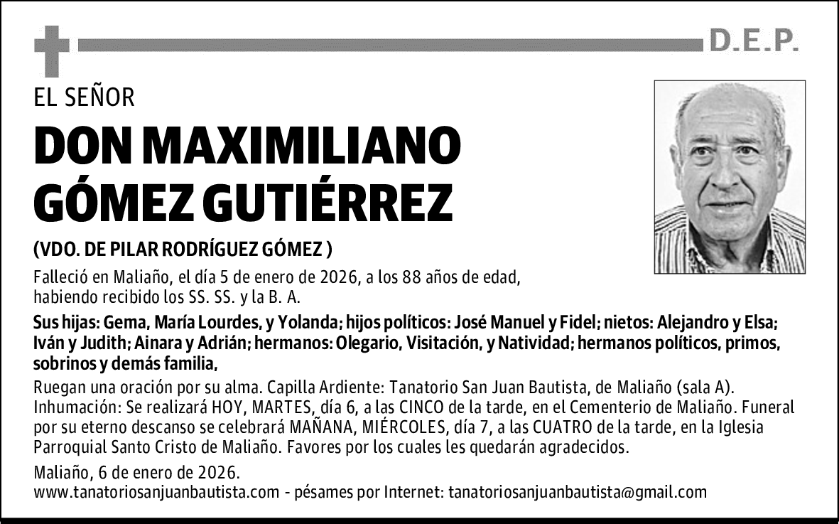 DON MAXIMILIANO GÓMEZ GUTIÉRREZ