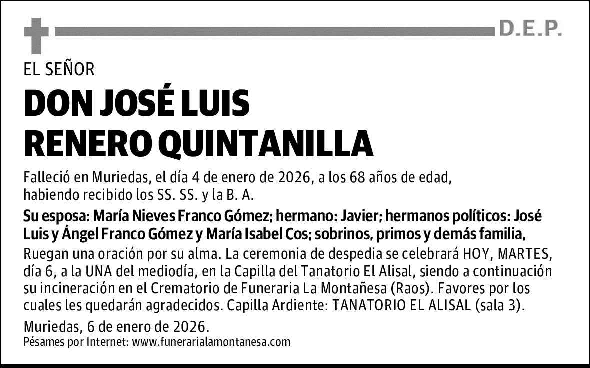DON JOSÉ LUIS RENERO QUINTANILLA
