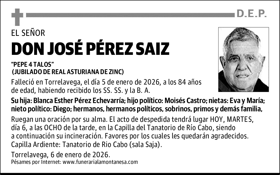 DON JOSÉ PÉREZ SAIZ