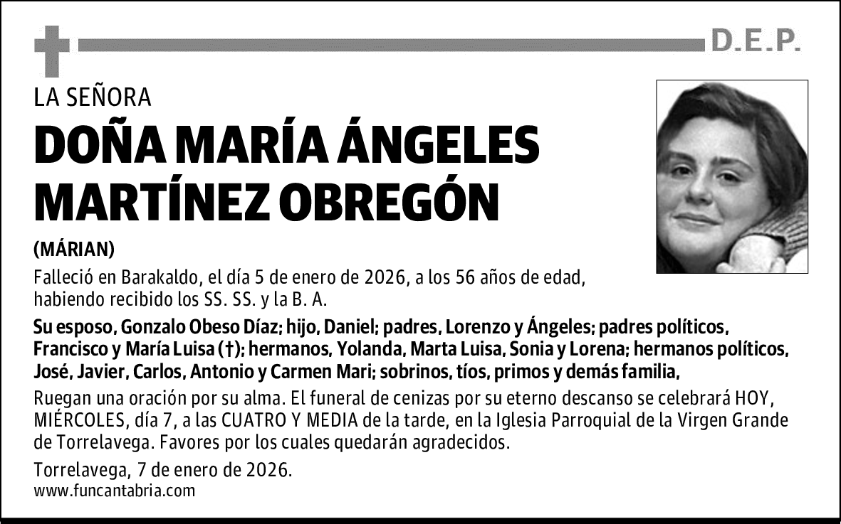 DOÑA MARÍA ÁNGELES MARTÍNEZ OBREGÓN