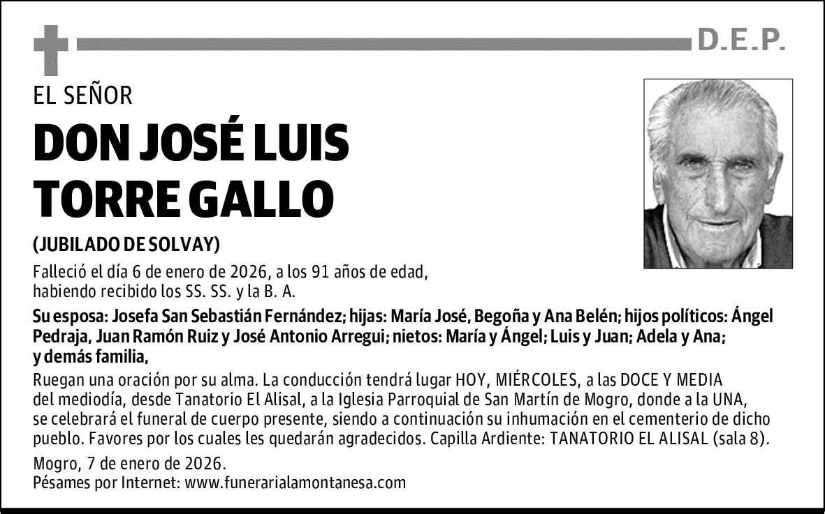 DON JOSÉ LUIS TORRE GALLO