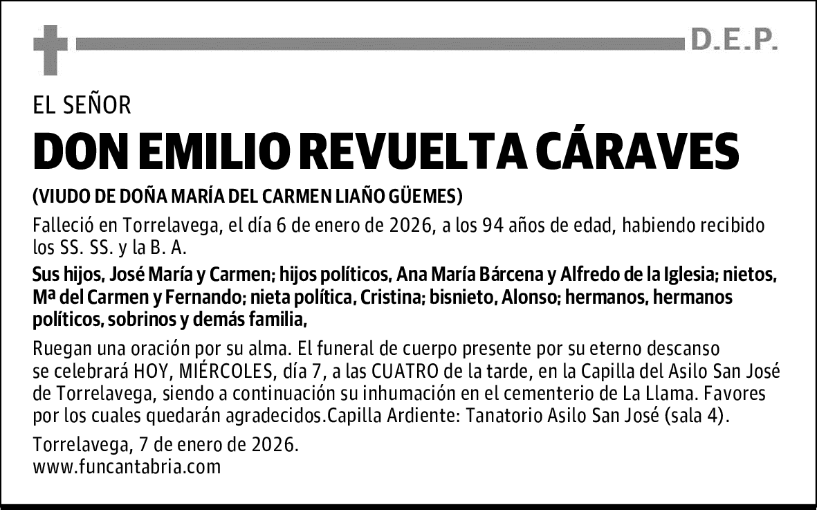 DON EMILIO REVUELTA CÁRAVES
