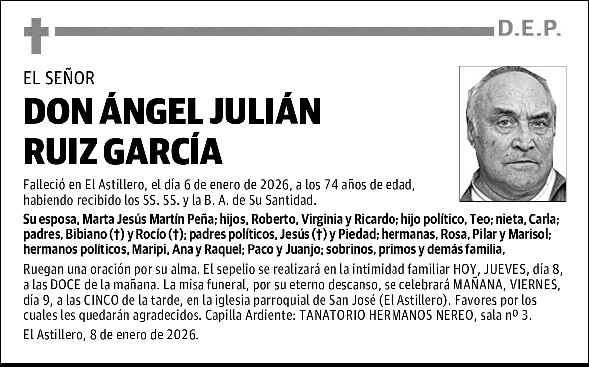 DON ÁNGEL JULIÁN RUIZ GARCÍA