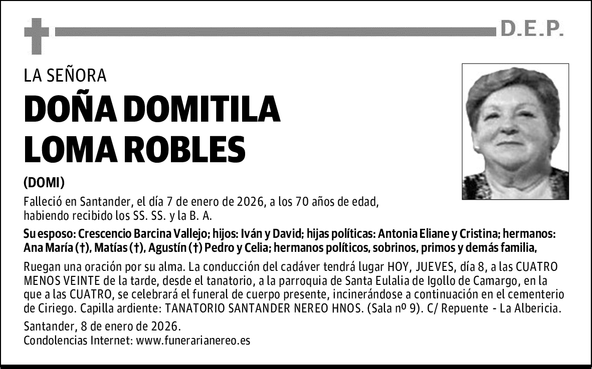 DOÑA DOMITILA LOMA ROBLES
