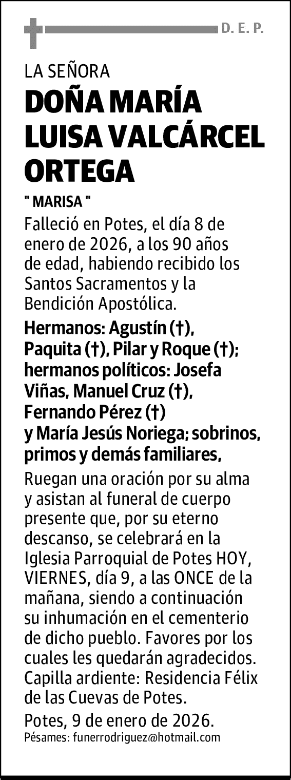 DOÑA MARÍA LUISA VALCÁRCEL ORTEGA