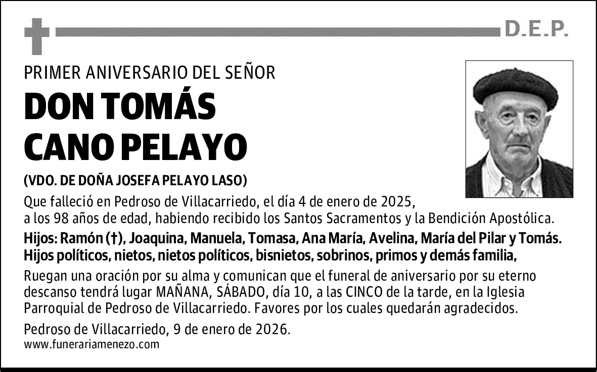DON TOMÁS CANO PELAYO