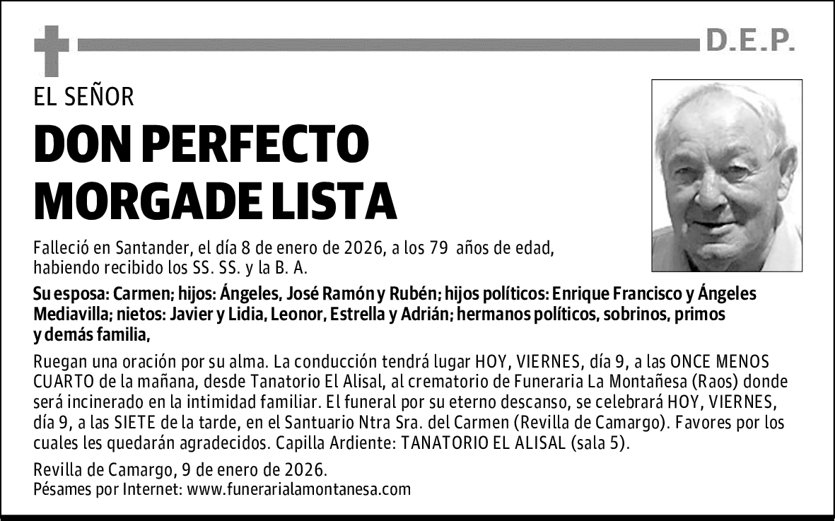 DON PERFECTO MORGADE LISTA