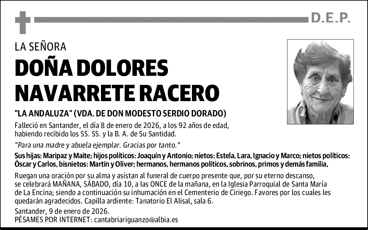 DOÑA DOLORES NAVARRETE RACERO
