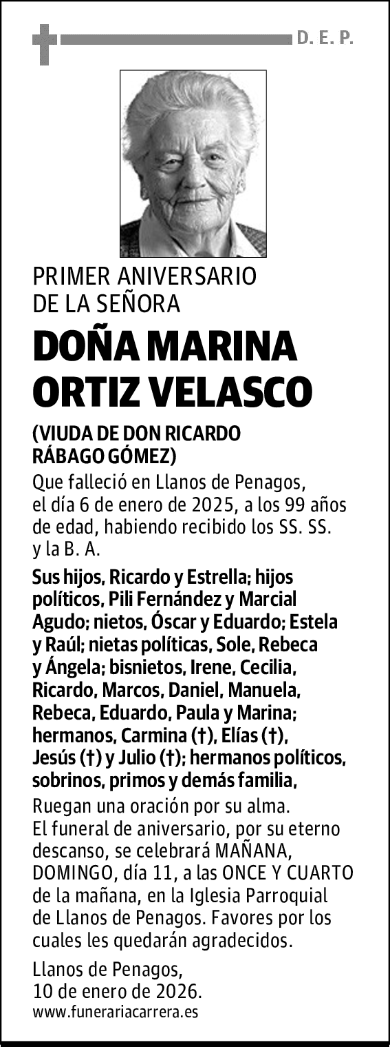 DOÑA MARINA ORTIZ VELASCO