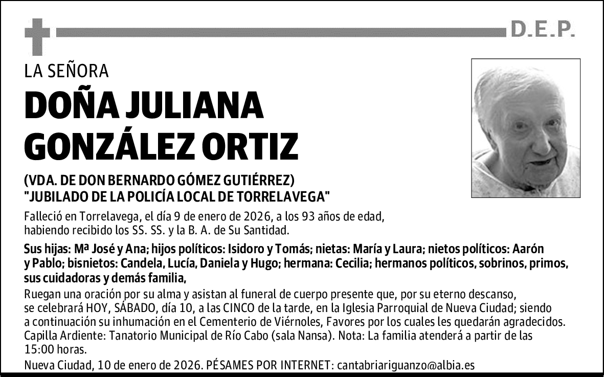 DOÑA JULIANA GONZÁLEZ ORTIZ
