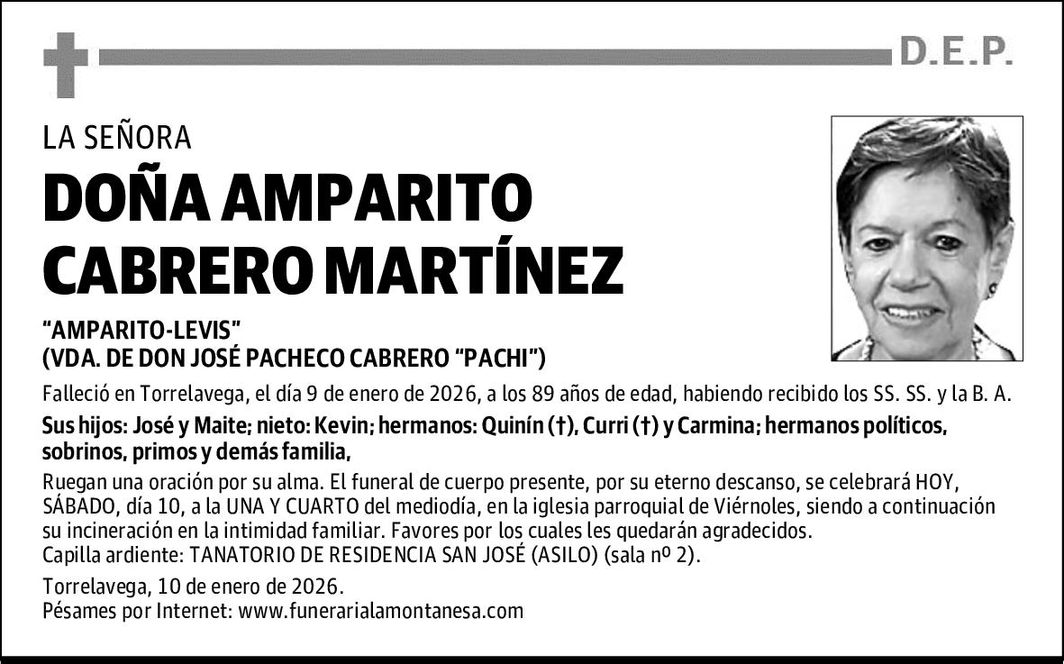 DOÑA AMPARITO CABRERO MARTÍNEZ