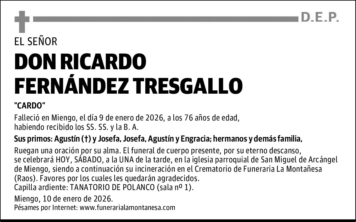 DON RICARDO FERNÁNDEZ TRESGALLO