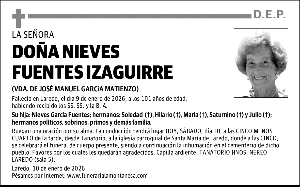 DOÑA NIEVES FUENTES IZAGUIRRE