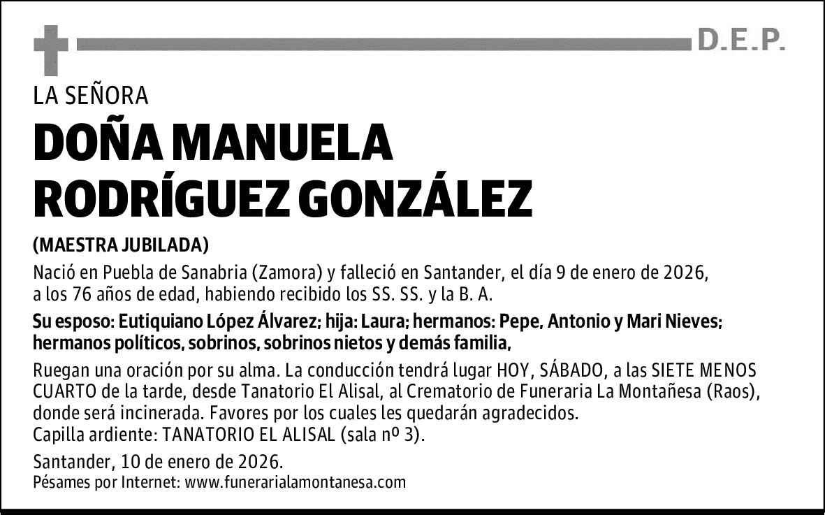 DOÑA MANUELA RODRÍGUEZ GONZÁLEZ