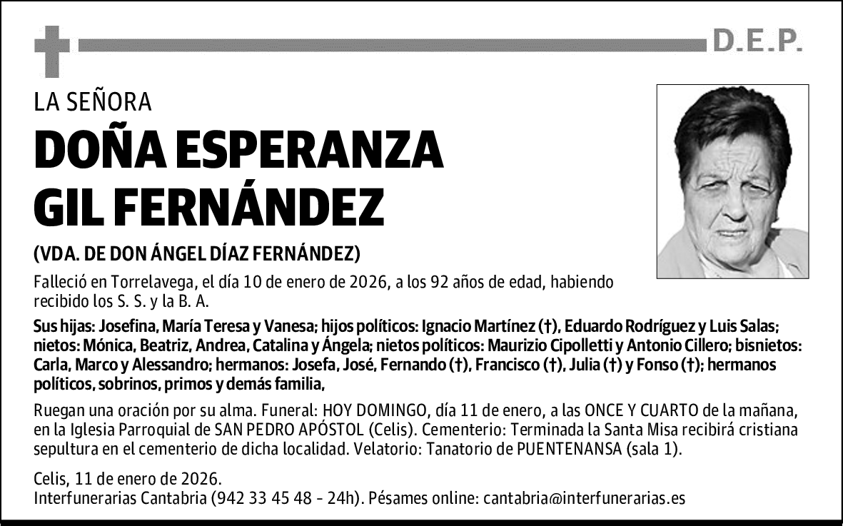 DOÑA ESPERANZA GIL FERNÁNDEZ