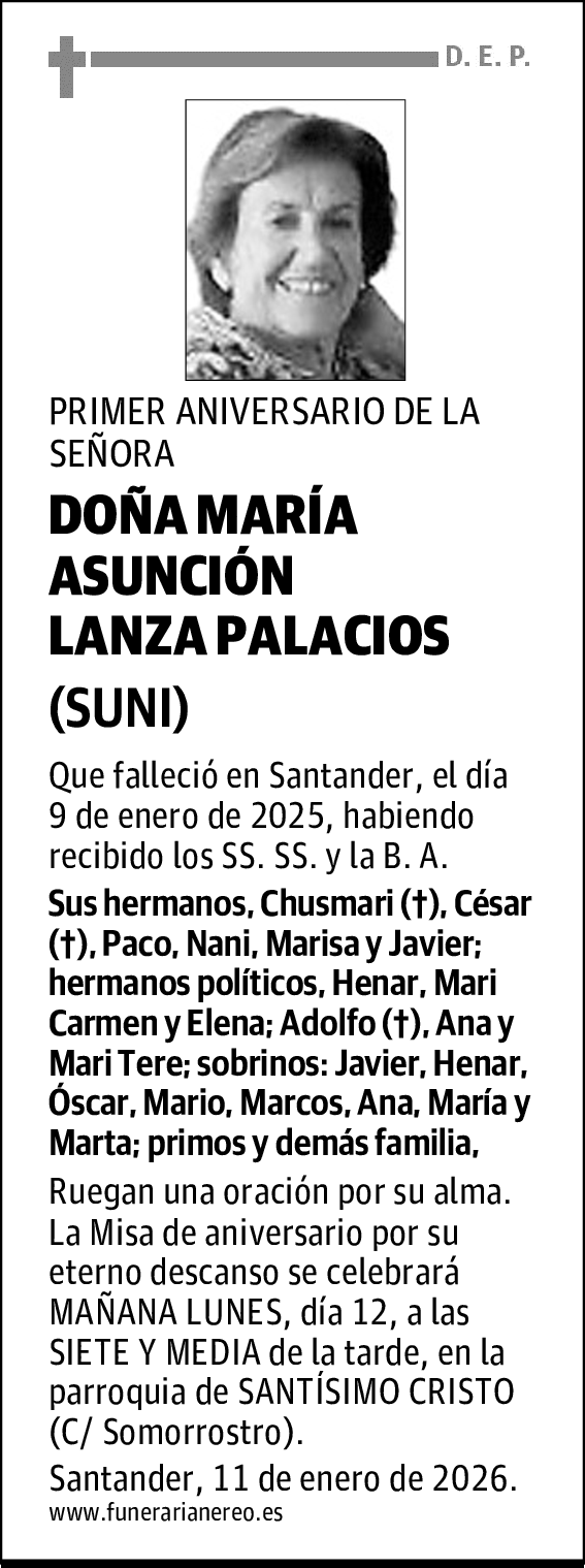 DOÑA MARÍA ASUNCIÓN LANZA PALACIOS