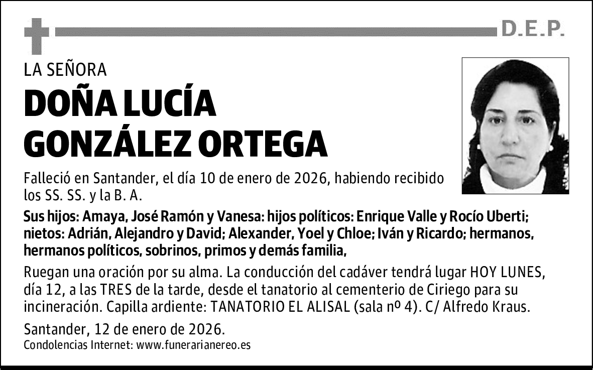DOÑA LUCÍA GONZÁLEZ ORTEGA