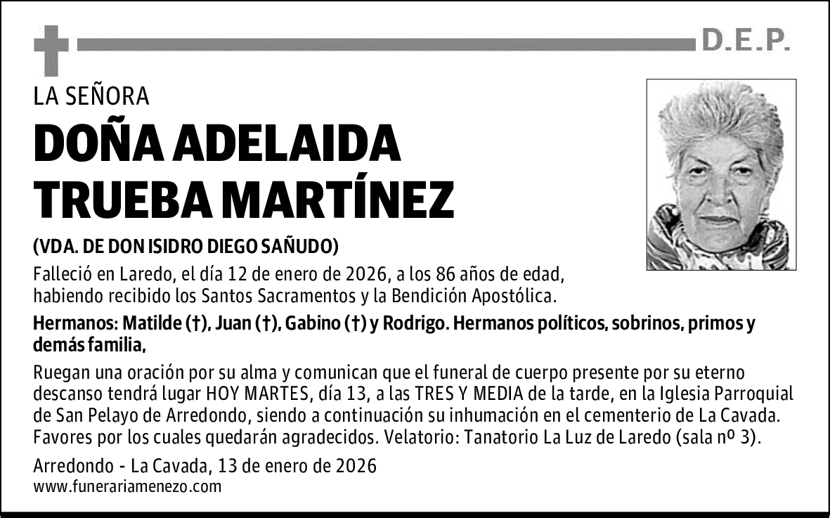 DOÑA ADELAIDA TRUEBA MARTÍNEZ