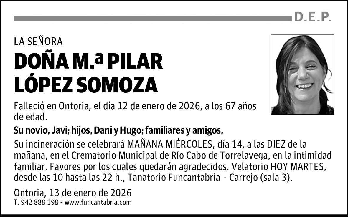 DOÑA M.ª PILAR LÓPEZ SOMOZA