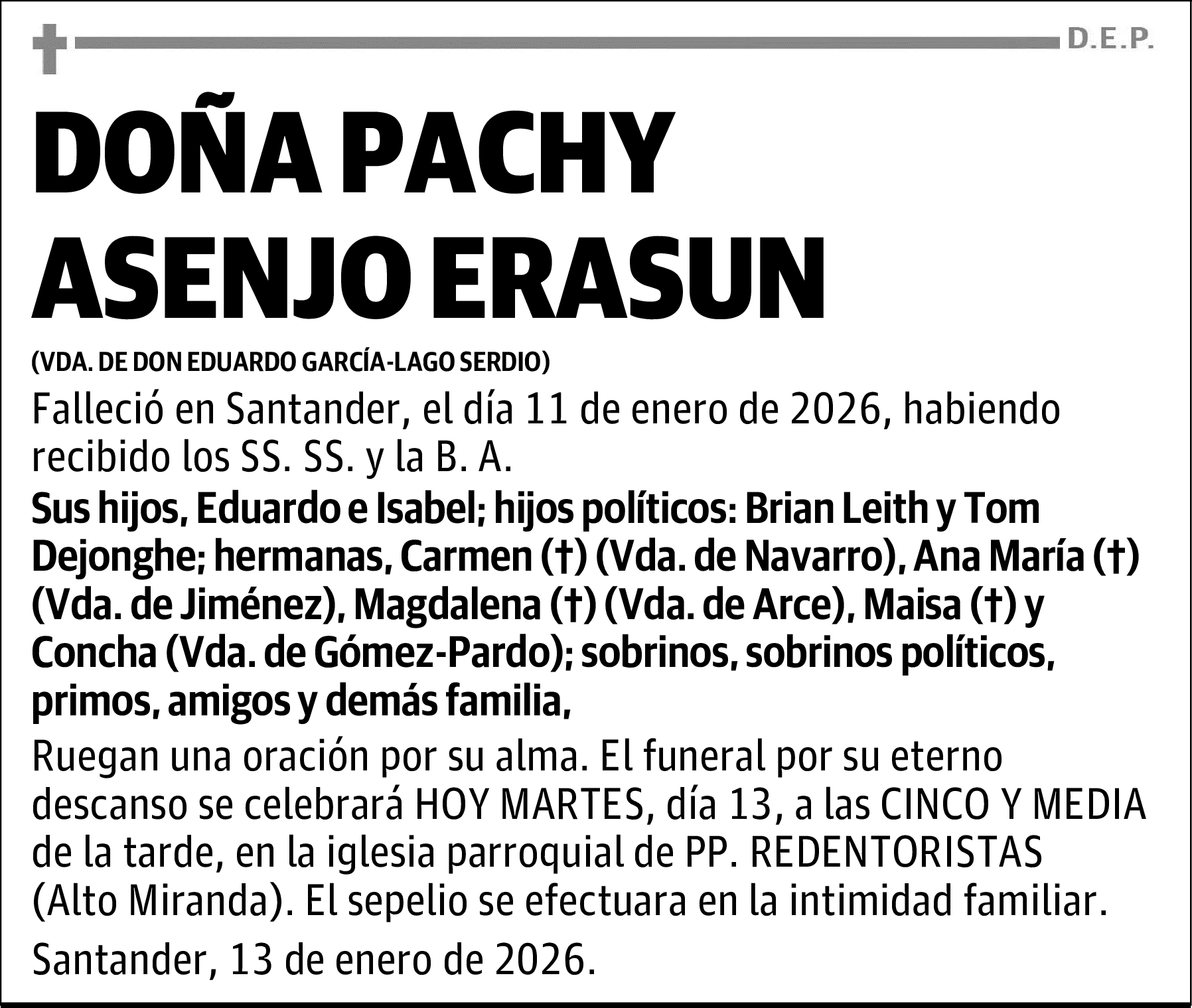 DOÑA PACHY ASENJO ERASUN