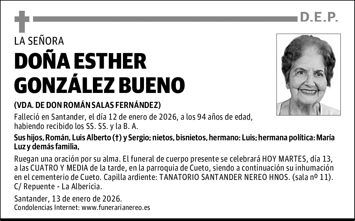 DOÑA ESTHER GONZÁLEZ BUENO