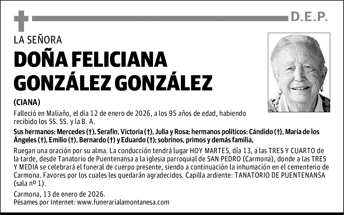 DOÑA FELICIANA GONZÁLEZ GONZÁLEZ
