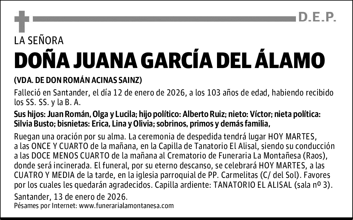 DOÑA JUANA GARCÍA DEL ÁLAMO