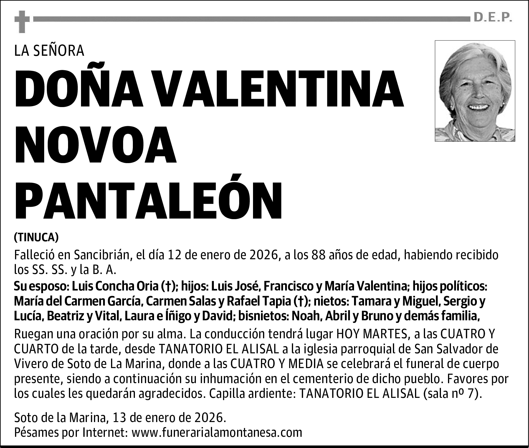 DOÑA VALENTINA NOVOA PANTALEÓN