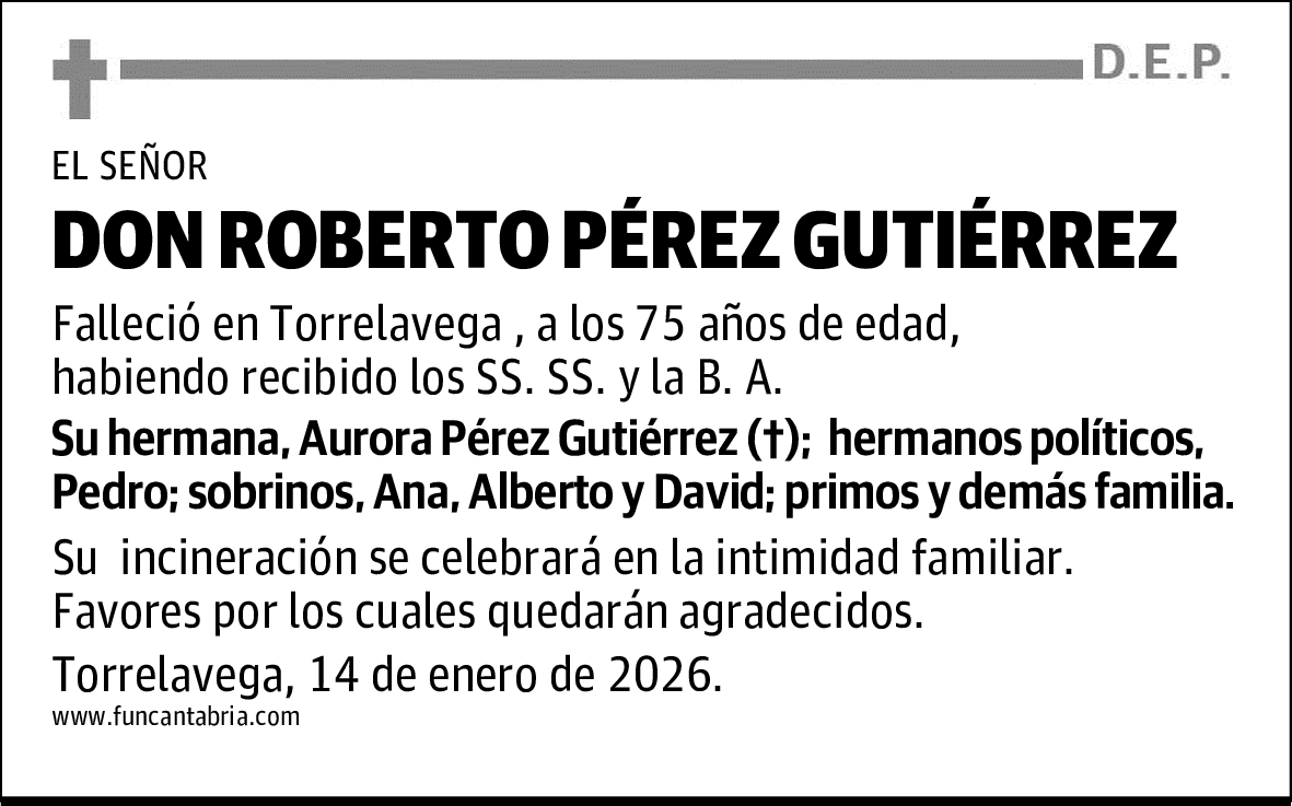 DON ROBERTO PÉREZ GUTIÉRREZ