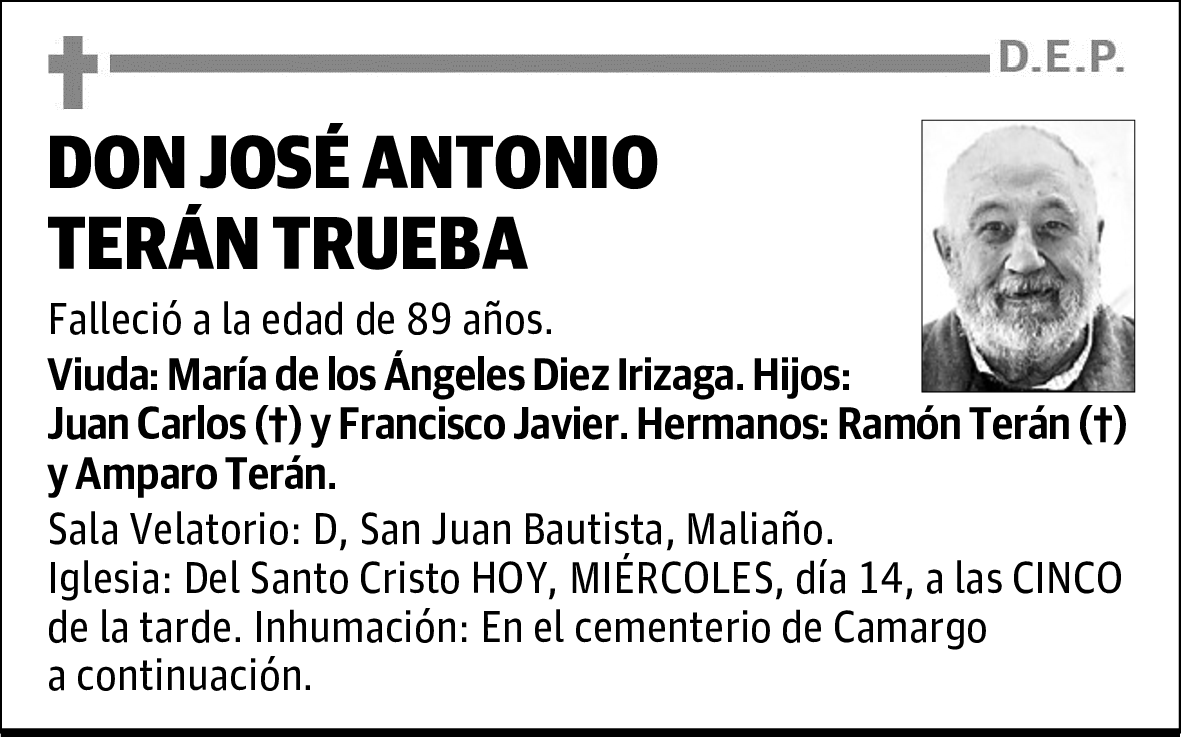 DON JOSÉ ANTONIO TERÁN TRUEBA