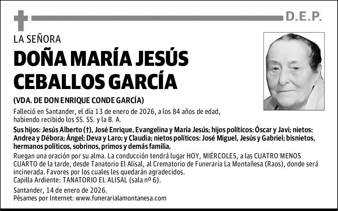 DOÑA MARÍA JESÚS CEBALLOS GARCÍA