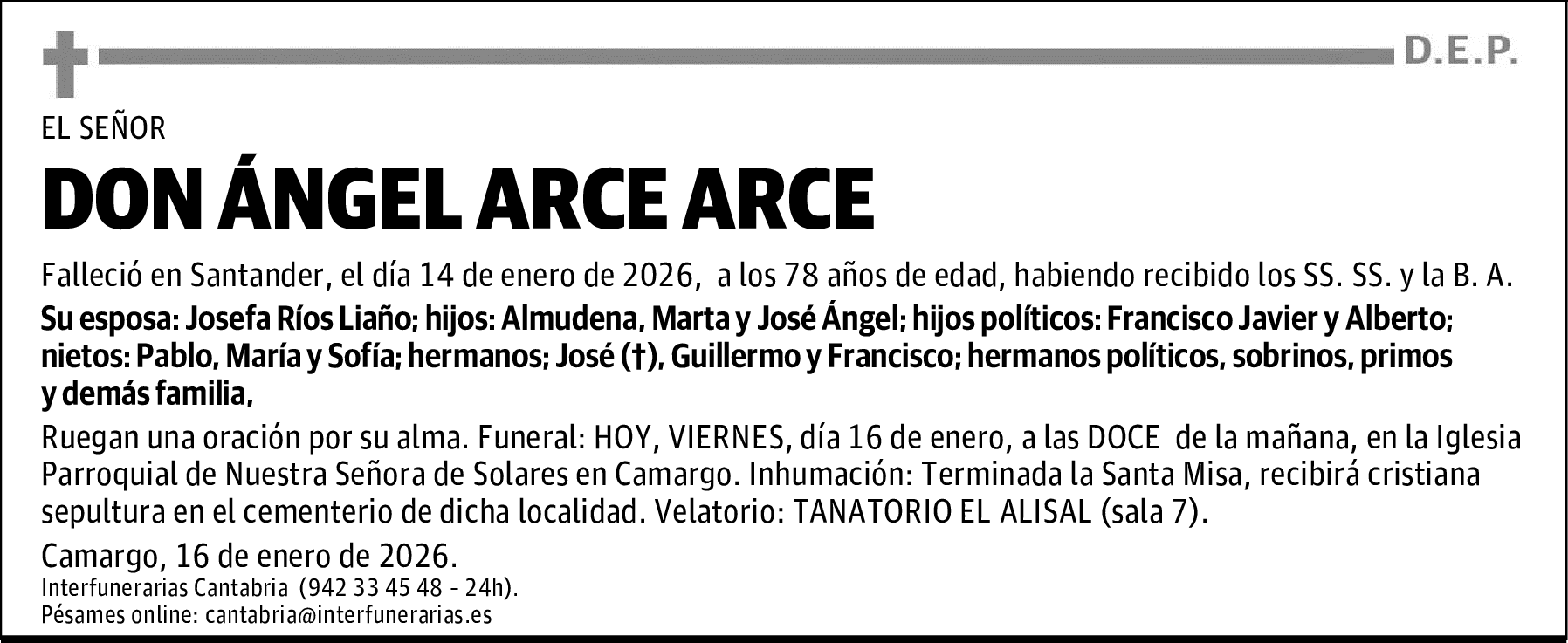 DON ÁNGEL ARCE ARCE