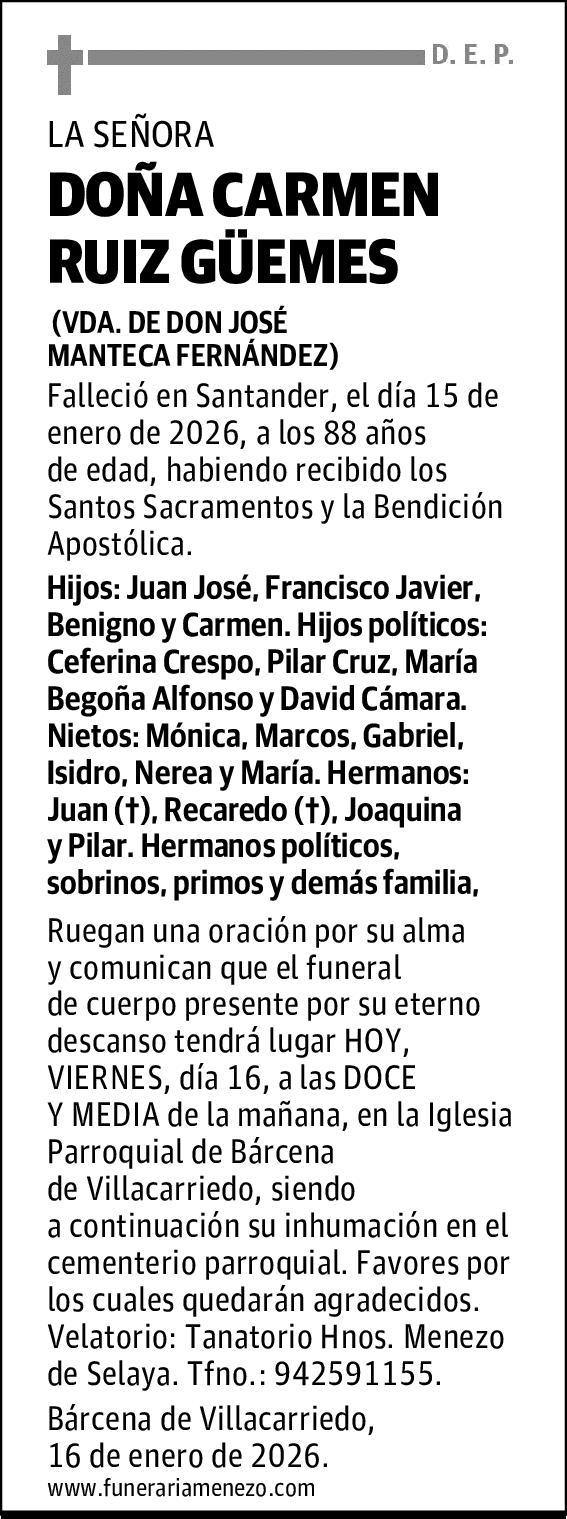 DOÑA CARMEN RUIZ GÜEMES