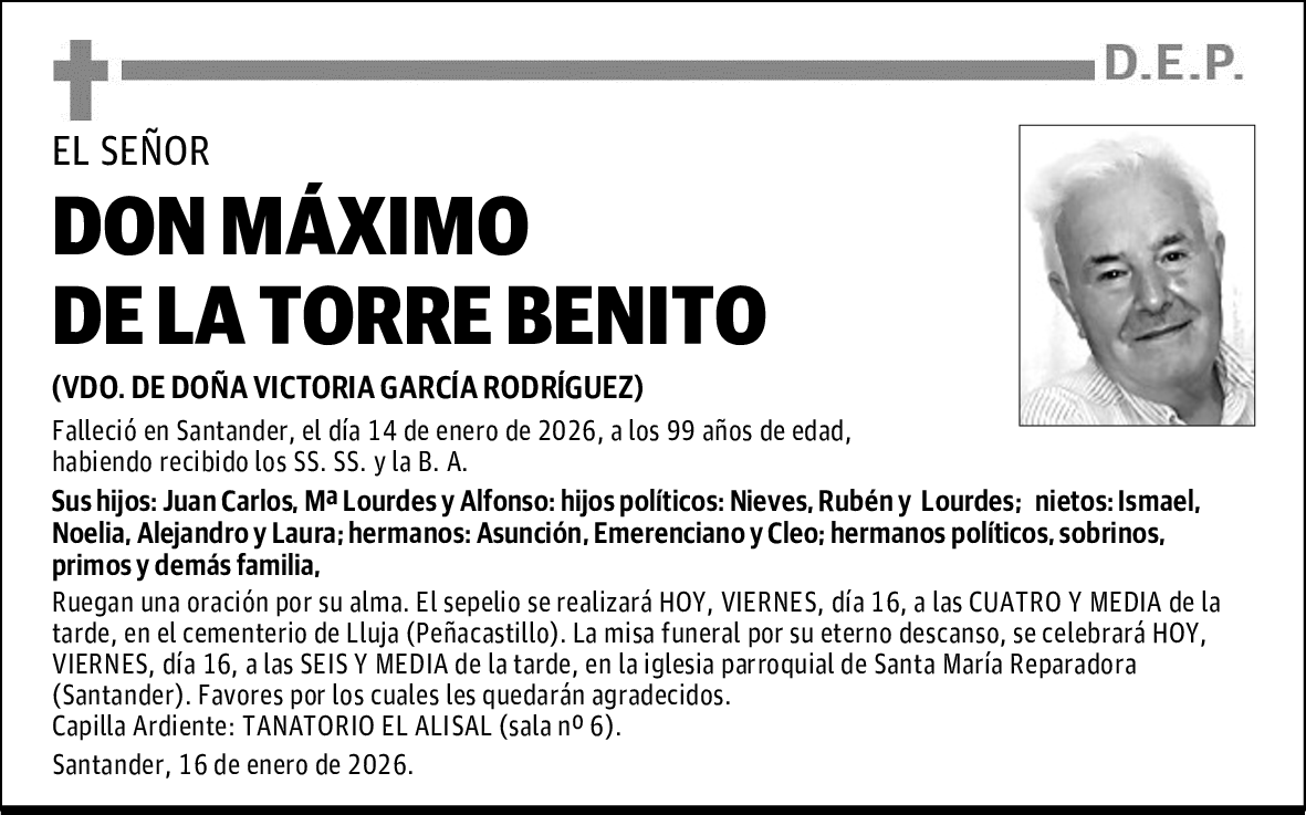 DON MÁXIMO DE LA TORRE BENITO