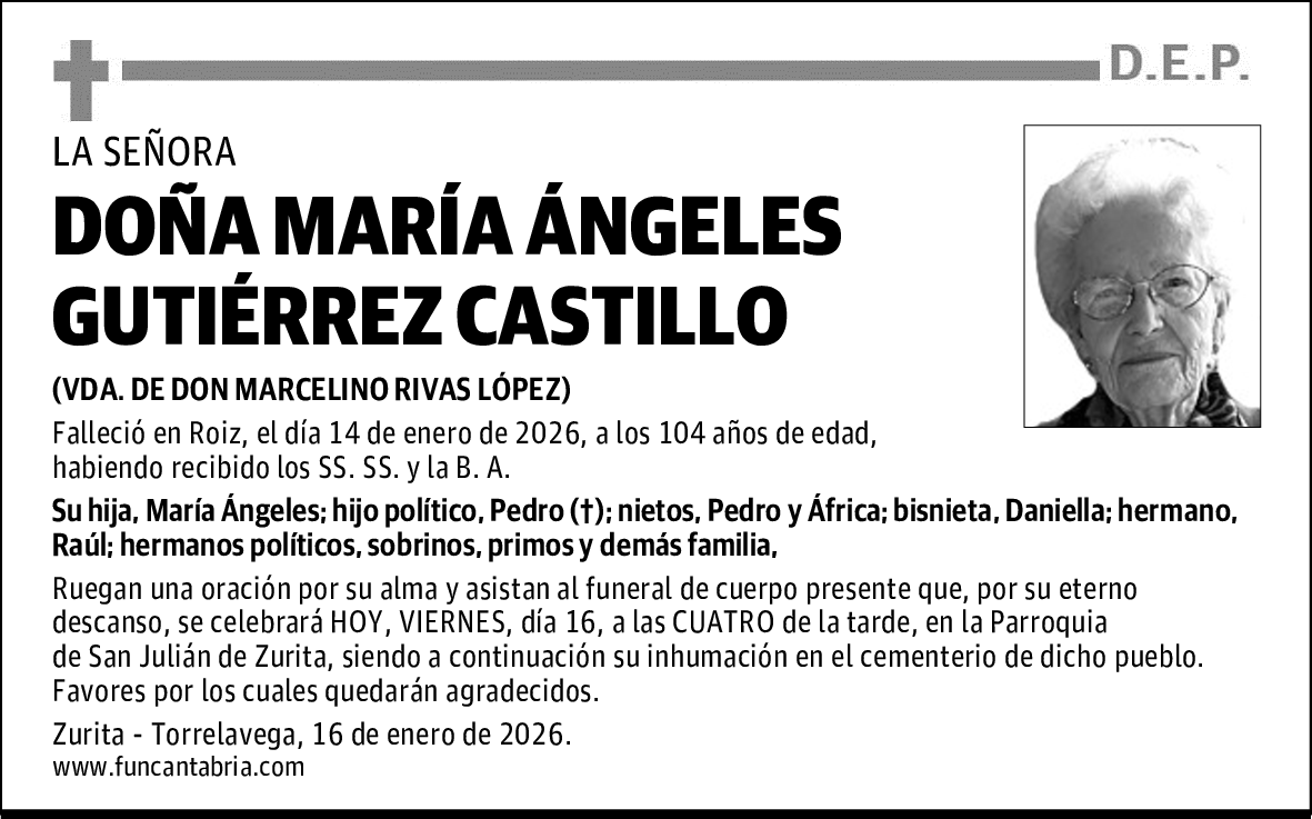 DOÑA MARÍA ÁNGELES GUTIÉRREZ CASTILLO