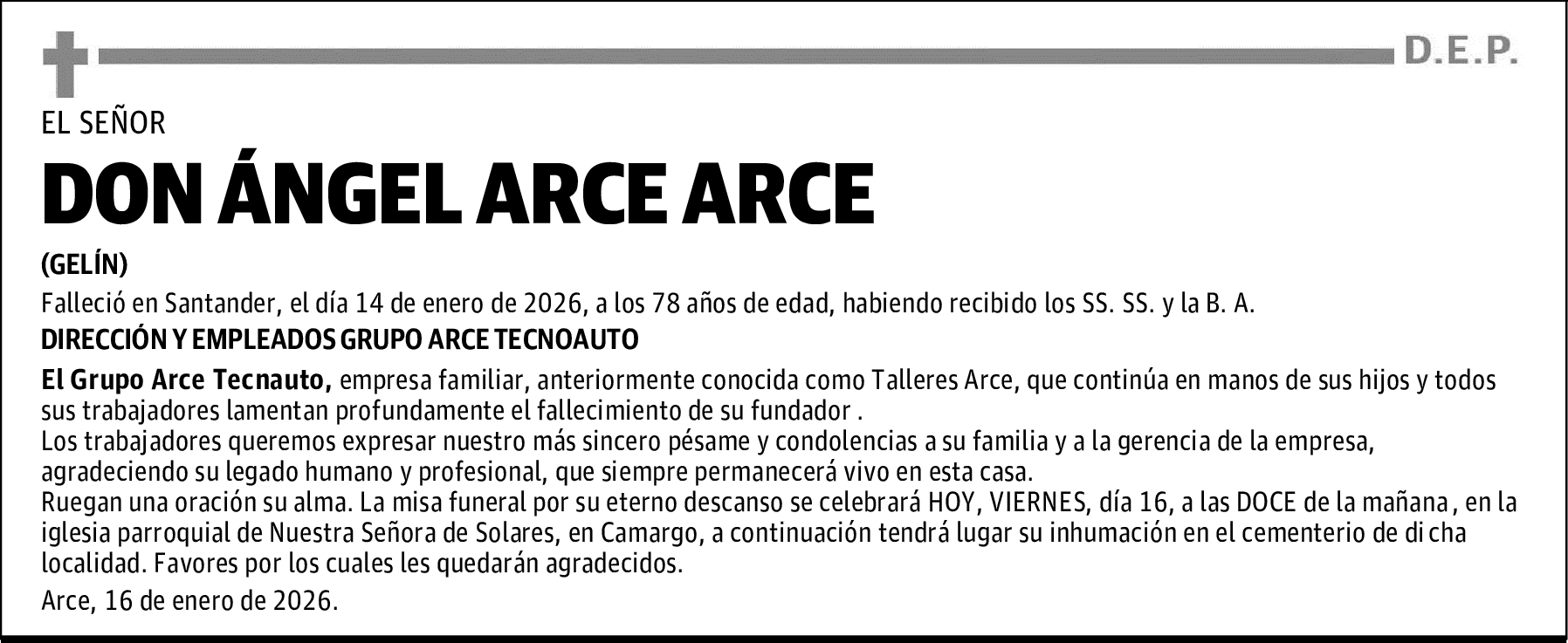 DON ÁNGEL ARCE ARCE