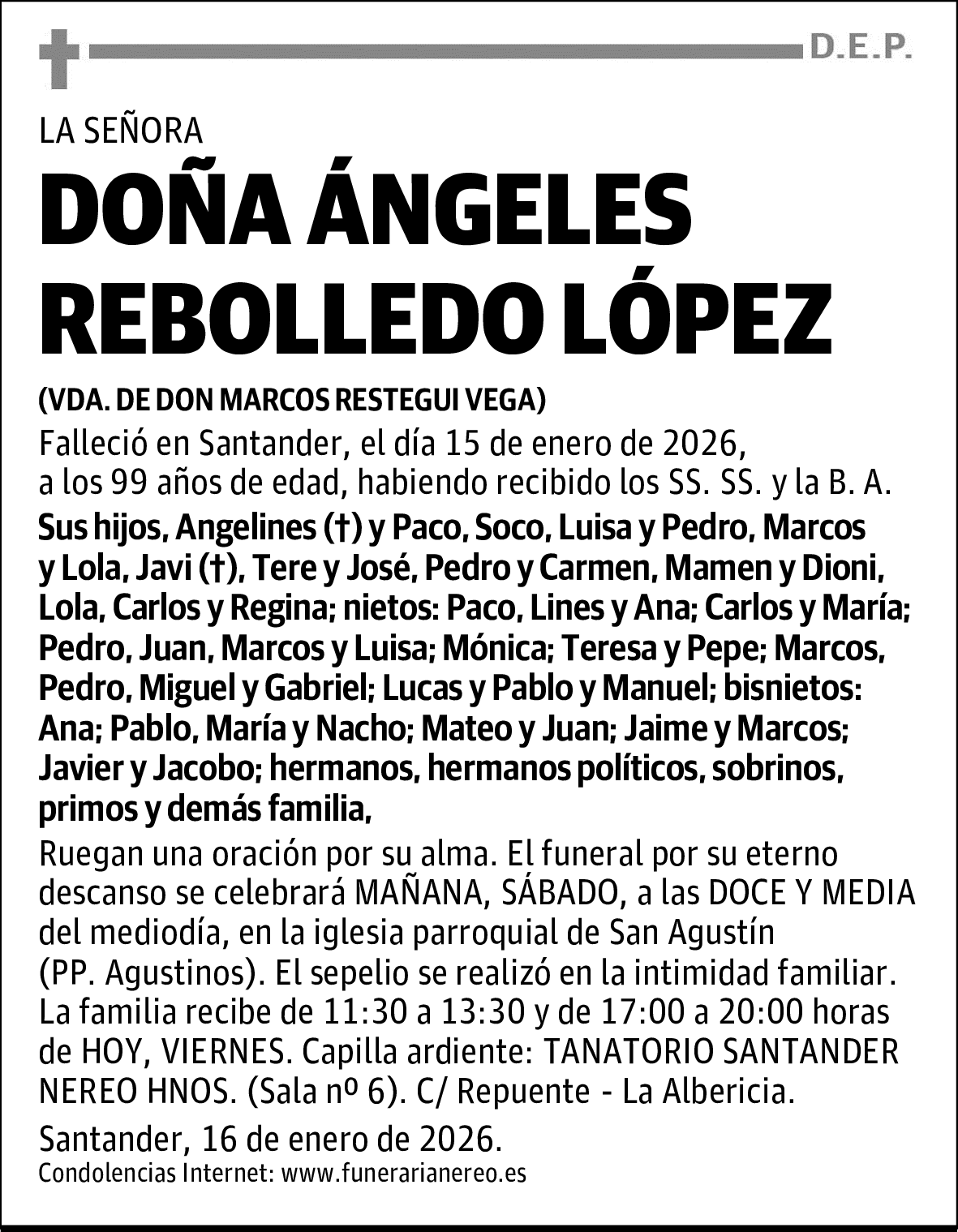DOÑA ÁNGELES REBOLLEDO LÓPEZ