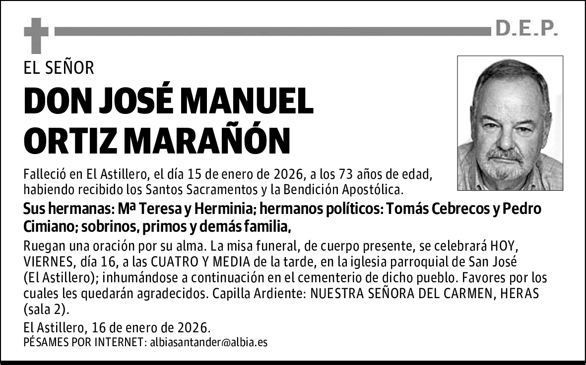 DON JOSÉ MANUEL ORTIZ MARAÑÓN