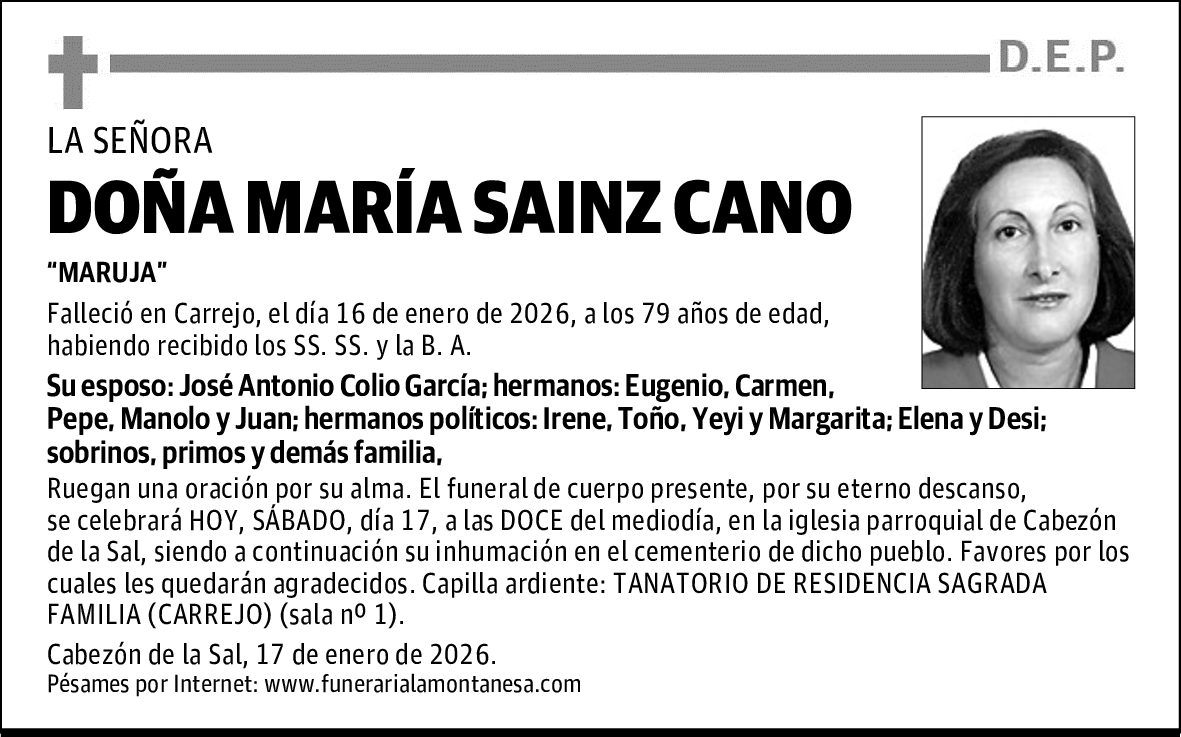 DOÑA MARÍA SAINZ CANO