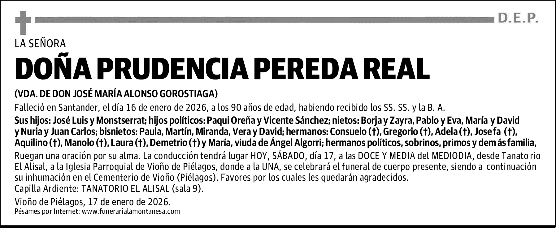 DOÑA PRUDENCIA PEREDA REAL