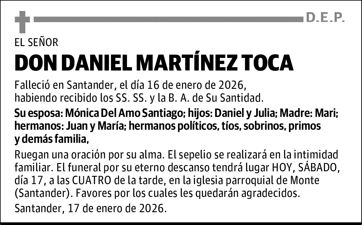 DON DANIEL MARTÍNEZ TOCA